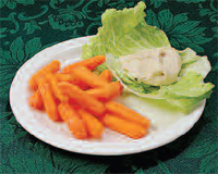 Baby carrots with hummus